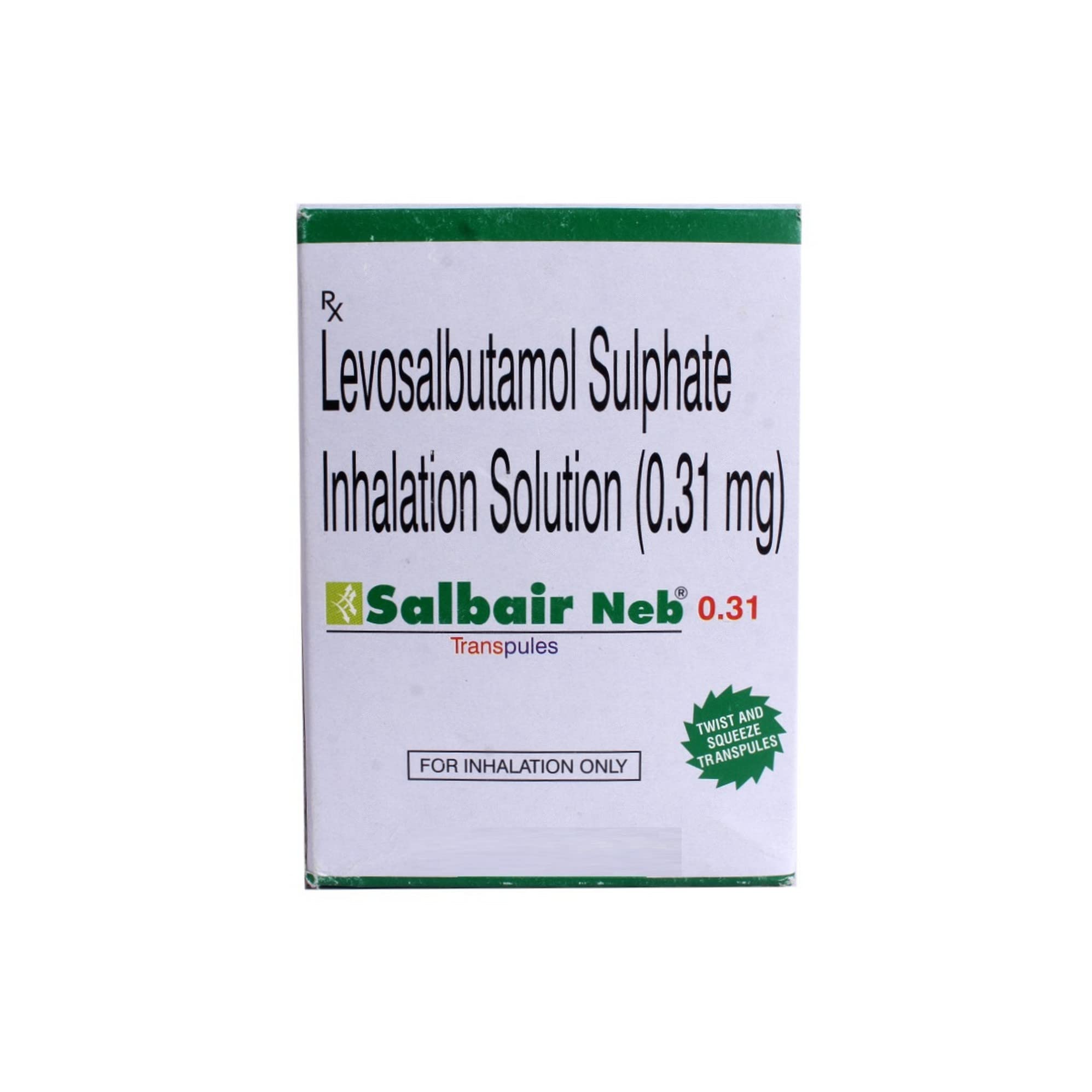 SALBAIR NEB 0.31mg - Pack of 2.5ml TRANSPULES