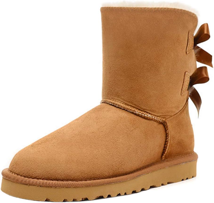 JOY IN LOVE Women’s Snow Boots for Winter Mid-Calf high Back Bows JOY IN LOVE Women’s Snow Boots for Winter Mid-Calf high Back Bows