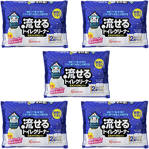 アイリスオーヤマ バブルパワー流せるトイレクリーナー 10枚×2個セット BP-TC102 5個セット