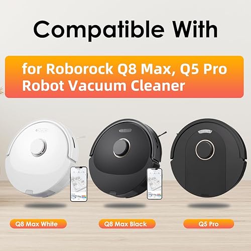 Miniatura 7 de Repuesto compatible con Roborock Q5 Pro+Q8 Max+ Plus Juego de piezas de repuesto para aspiradora, 2 cepillos principales, 2 filtros, 4 cepillos
