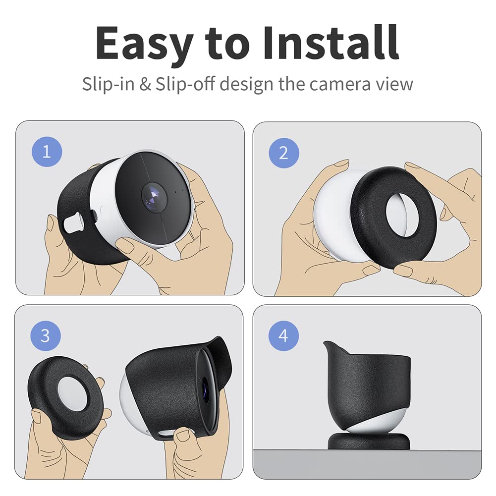 Silikonowy pokrowiec ochronny pokrowiec ochronny na każdą pogodę futerał ochronny na aparat wodoodporny odporny na zarysowania do kamery Google Nest Cam na zewnątrz lub wewnątrz (bateria) do kamery z