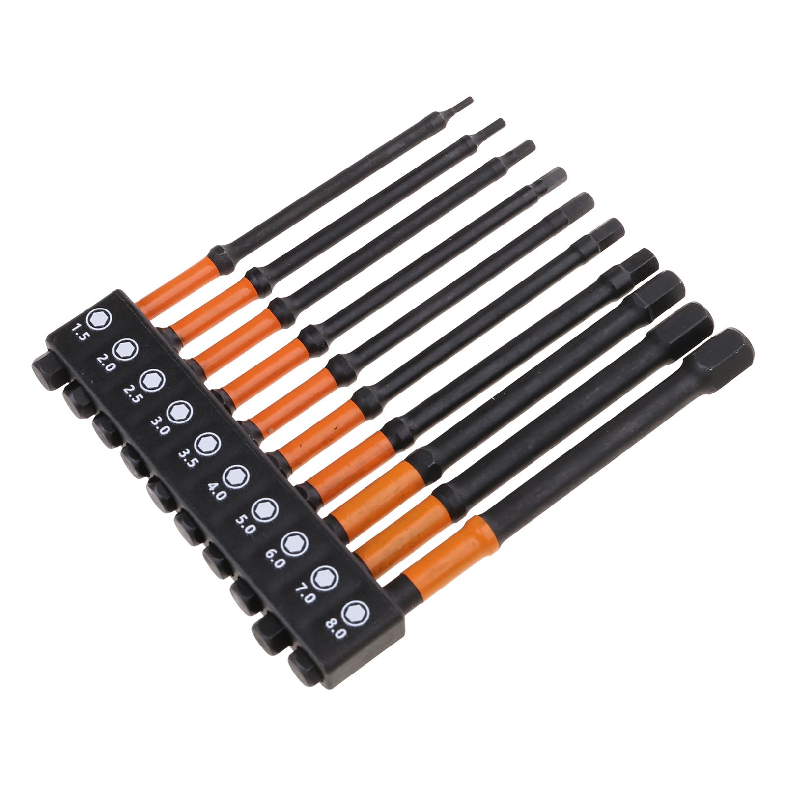 10Pcs Impacts Hexagonal Head Allen Wrench Drill Bits Set Magnetism Screwdriver Set 1 / 4inch Hexagonal Shank Steel Bits Impacts Screwdriver