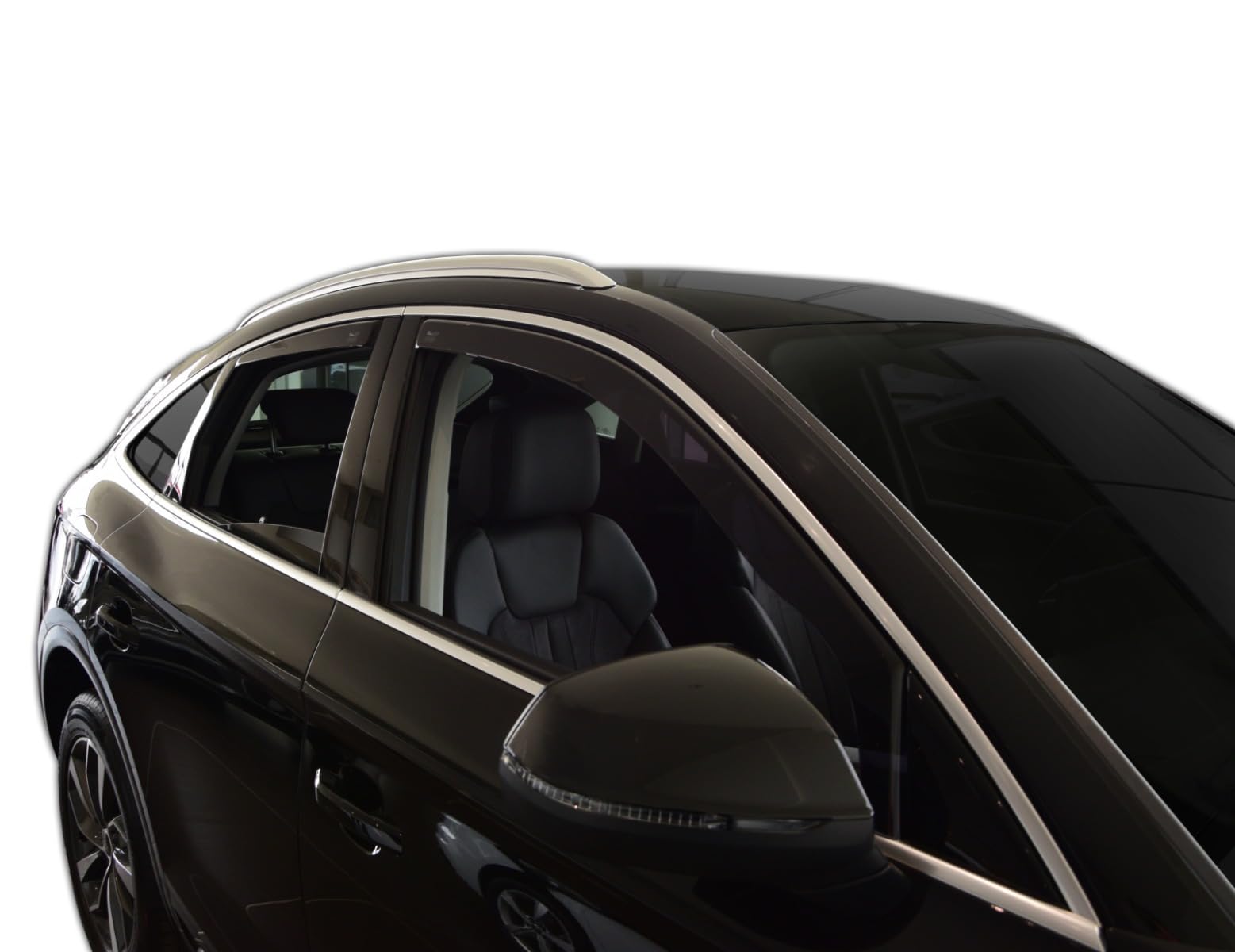 J&J AUTOMOTIVE Windabweiser passend für Audi Q5 2 FY Sportback 2020-2024 4tlg, Heko Regenabweiser Vorne Hinten Getönt Dunkel Passform