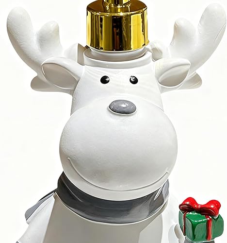 Miniatura 6 de Dispensador de jabón de renos de dibujos animados, tarro de jabón líquido recargable para baño, dispensador de líquido de animales de Navidad de