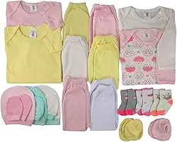 Kit 21 Pçs Maternidade Roupa De Bebê Menina E Menino (Rosa-MENINA, P)