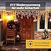 SALCAR LED Eisregen Lichterkette Außen 10m, Lichtervorhang Fenster Weihnachten Innen mit 400 LEDs, 31V mit 8 Modi und Memory-Funktion, Warmweiß #2