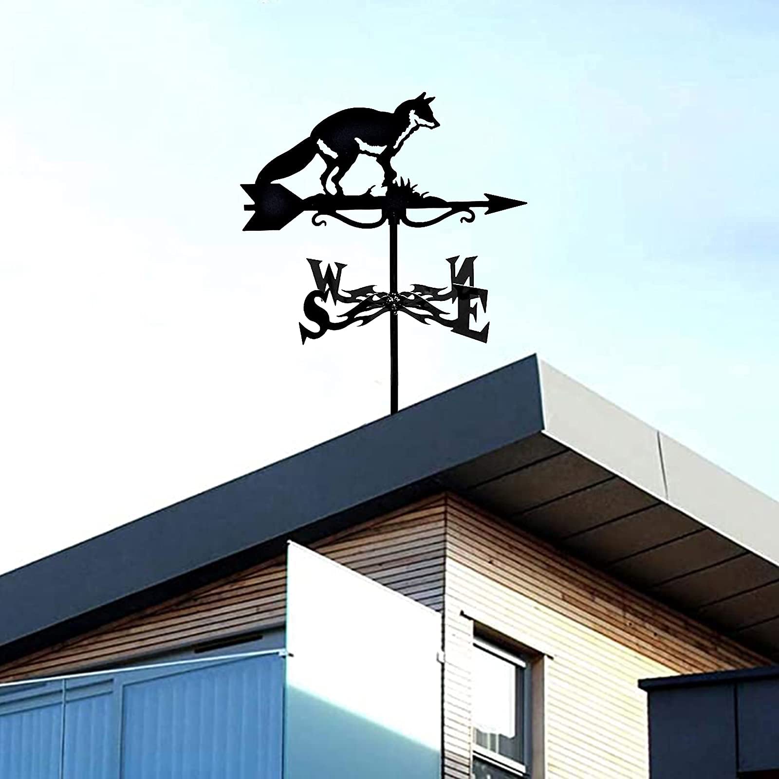 Girouette en métal représentant Un Animal, avec indicateur de Direction du Vent, fixée sur Le Toit, pour la décoration extérieure de Jardin, de tonnelle ou de Cour de Ferme.