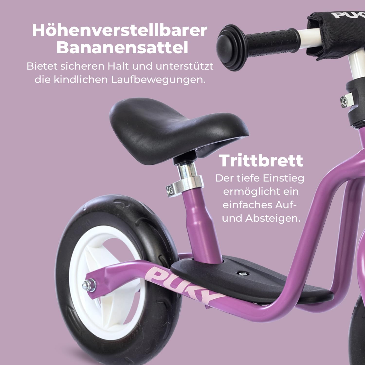PUKY LR M | Laufrad ab 2 Jahre | sicheres, stylisches Laufrad | Lenker & Sattel höhenverstellbar | mit Trittbrett | für Kinder ab 2 Jahren | mit Lenkerpolster C