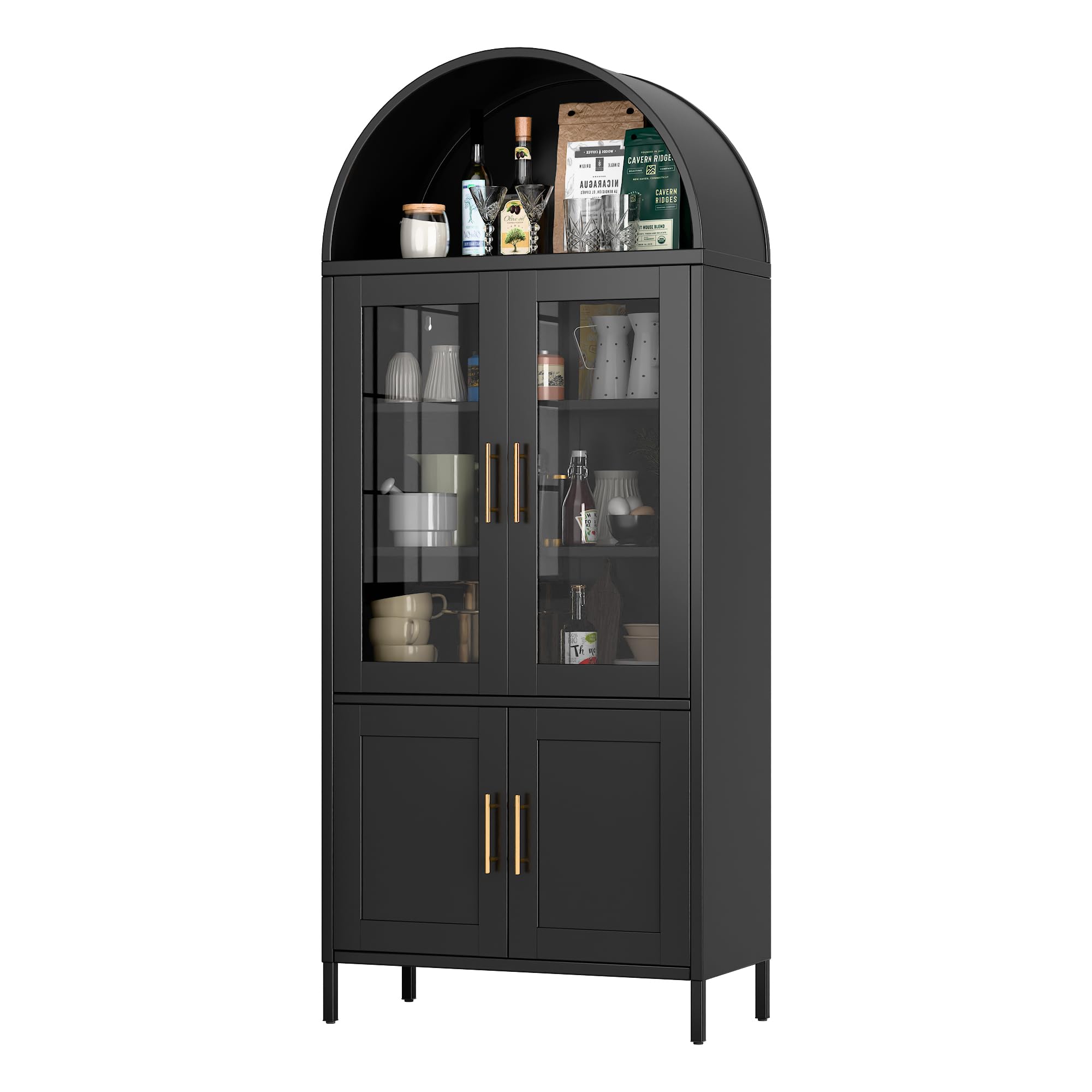 SUPEER Buffet Vitrine en Métal avec Dôme Arrondi