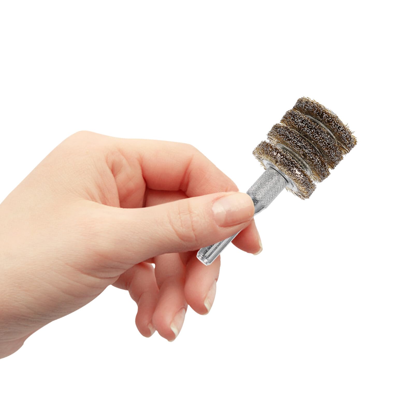 PRETYZOOM Wired Brush Drill Attachment Wire Brush for Drill Wire Wheel Steel 4 Layers 6mm Handle for Rust Removal and Deburring