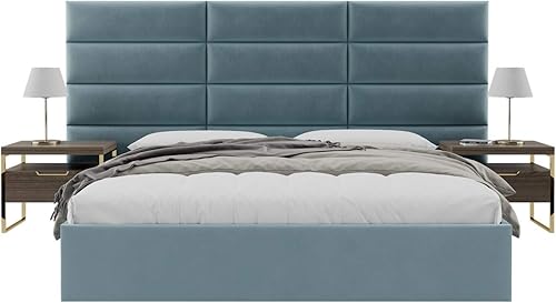 Miniatura 38 de Vänt - Paneles tapizados de cabecera para montar en la pared, diseño Isabelle, 60 x 23 pulgadas, configuración de 4 paneles individuales,