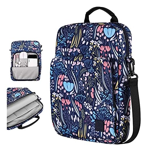 Dadanism 9-11 Inch Tablet Sleeve Shoulder Bag for iPad Pro 11 2021-2018, iPad Air 4 10.9 2020, iPad 8th 7th Generation 10.2, Galaxy Tab A7 10.4, Tablet Protective Sleeve Pouch Handbag, Night Blue