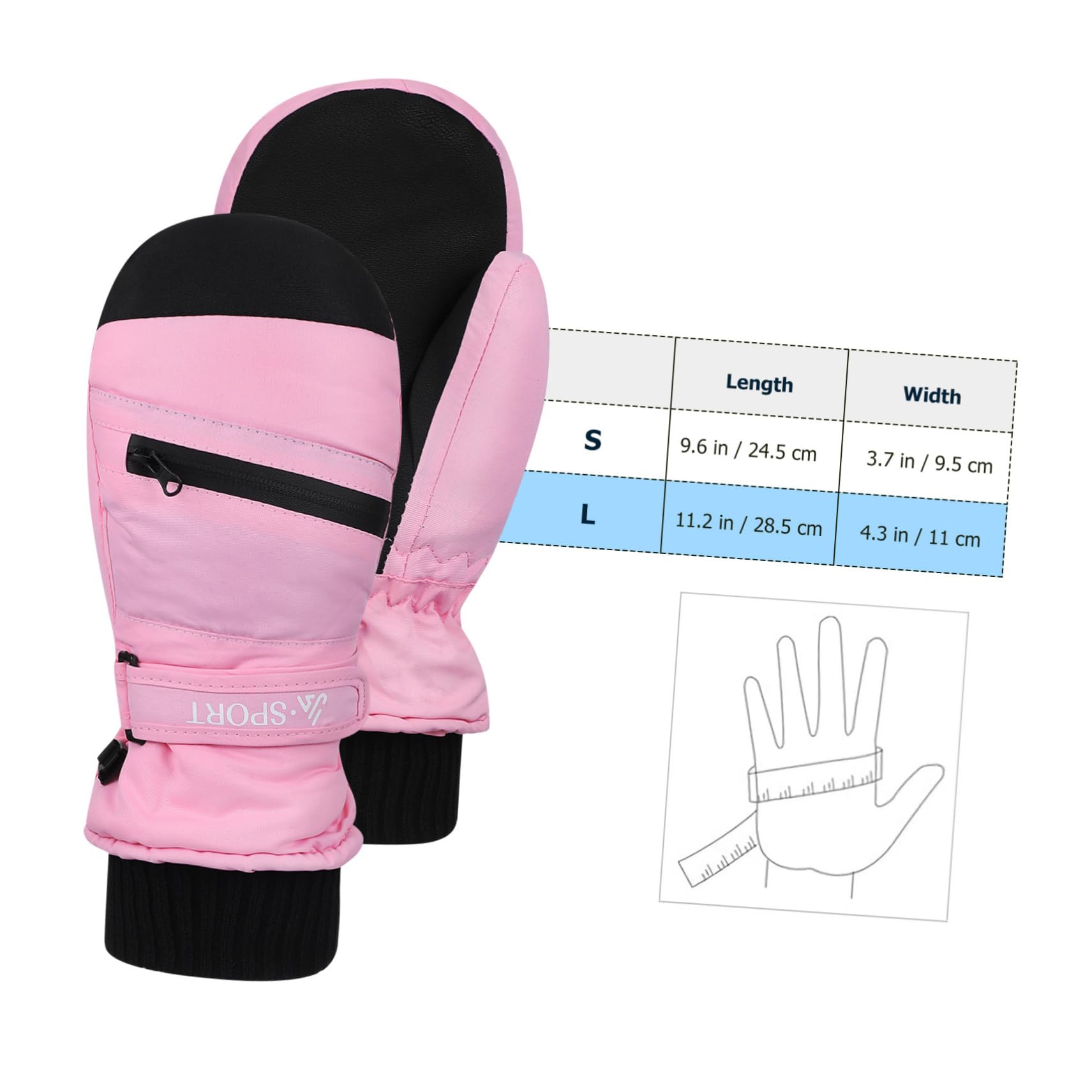 BESPORTBLE Guantes de Esquí Impermeables y Cálidos para Invierno Resistentes al Viento con Pantalla Táctil para Hombre Mujer y Jóvenes Talla Guantes Térmicos Multifunción para Actividades