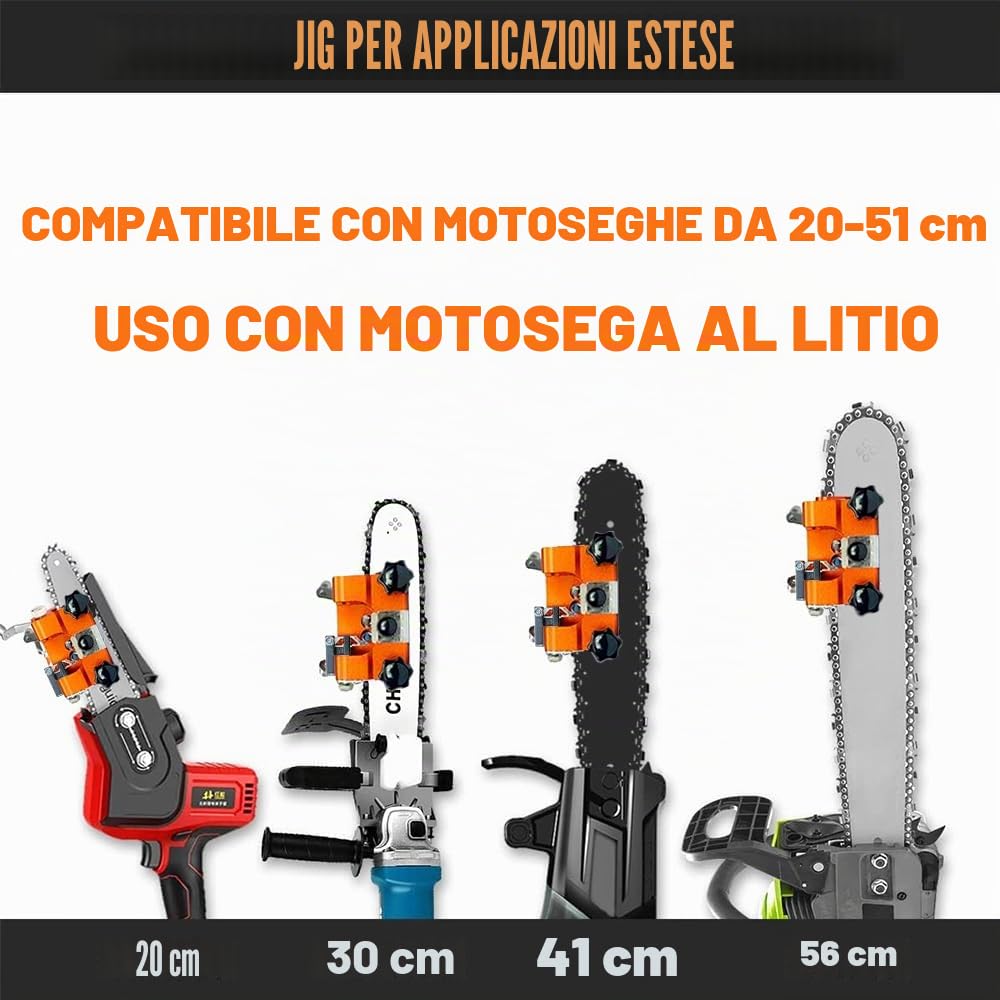 Affilacatene Per Motosega, Affila Motosega Portatile, Affilacatene Manuale Per Motosega, Affilacatene, Set con 5 Testine Abrasive, Per Tutti i Tipi di Motoseghe