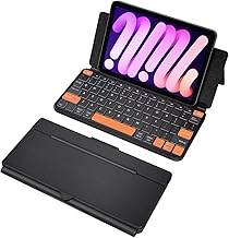 Universal Travel Keyboard Plus, New Dual Bluetooth Portable Keypad with 7-Color Backlit & Any-Angle Stand, Wireless Tablet Keyboard for iPad/Z Fold/Galaxy Tabs/Phones, Keypad for iOS/Android/Windows