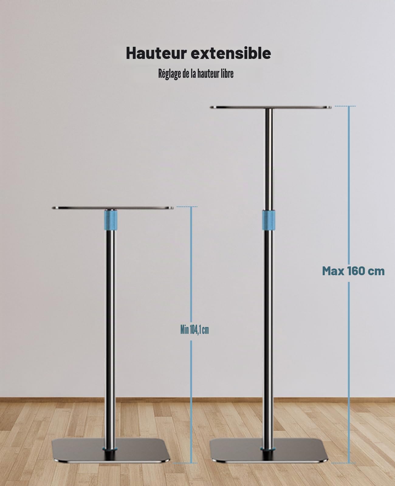 Support de projecteur réglable en hauteur 104-160 cm - Support au sol 6 kg