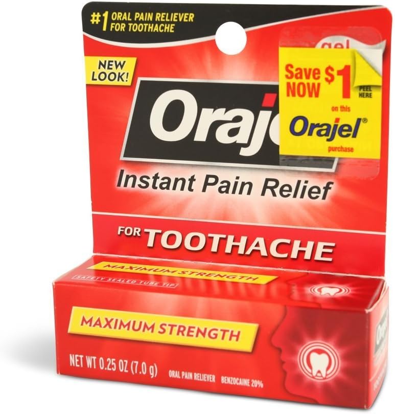 (3 pack) Orajel Gel Adult Maximum Strength .25 oz.