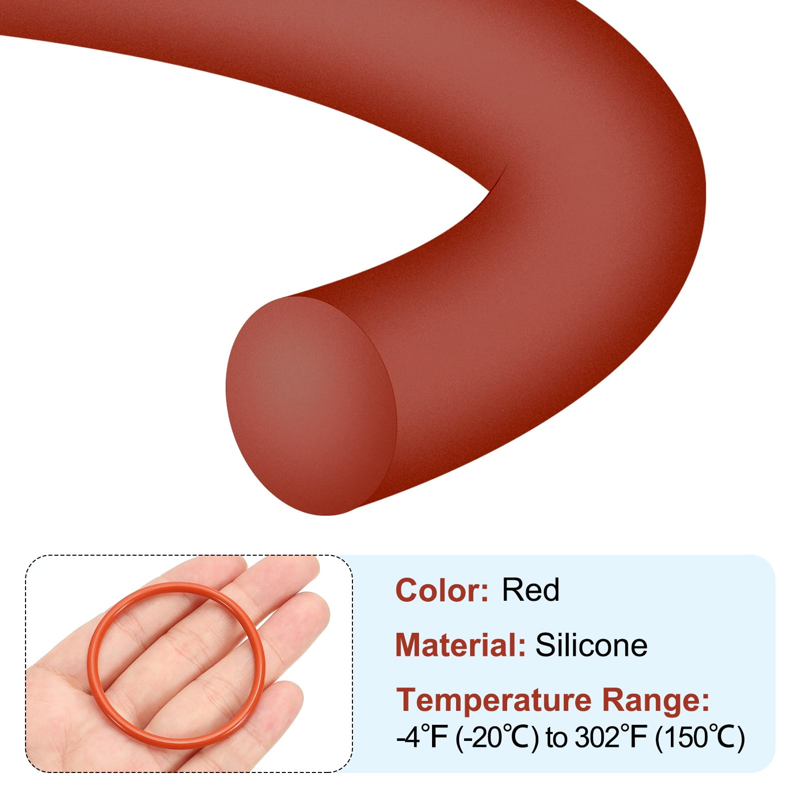 PATIKIL Silicone O-Ring 53mm OD 47mm ID 3mm Width - Image 3
