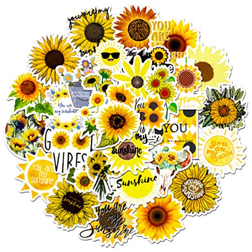 You are My Sunshine Stickers Pack 50pcs Sunflower Vinyl Graffit Decals for Hydroflasks Laptop Water Bottles Phone Luggage Computer Bicycle Notebook