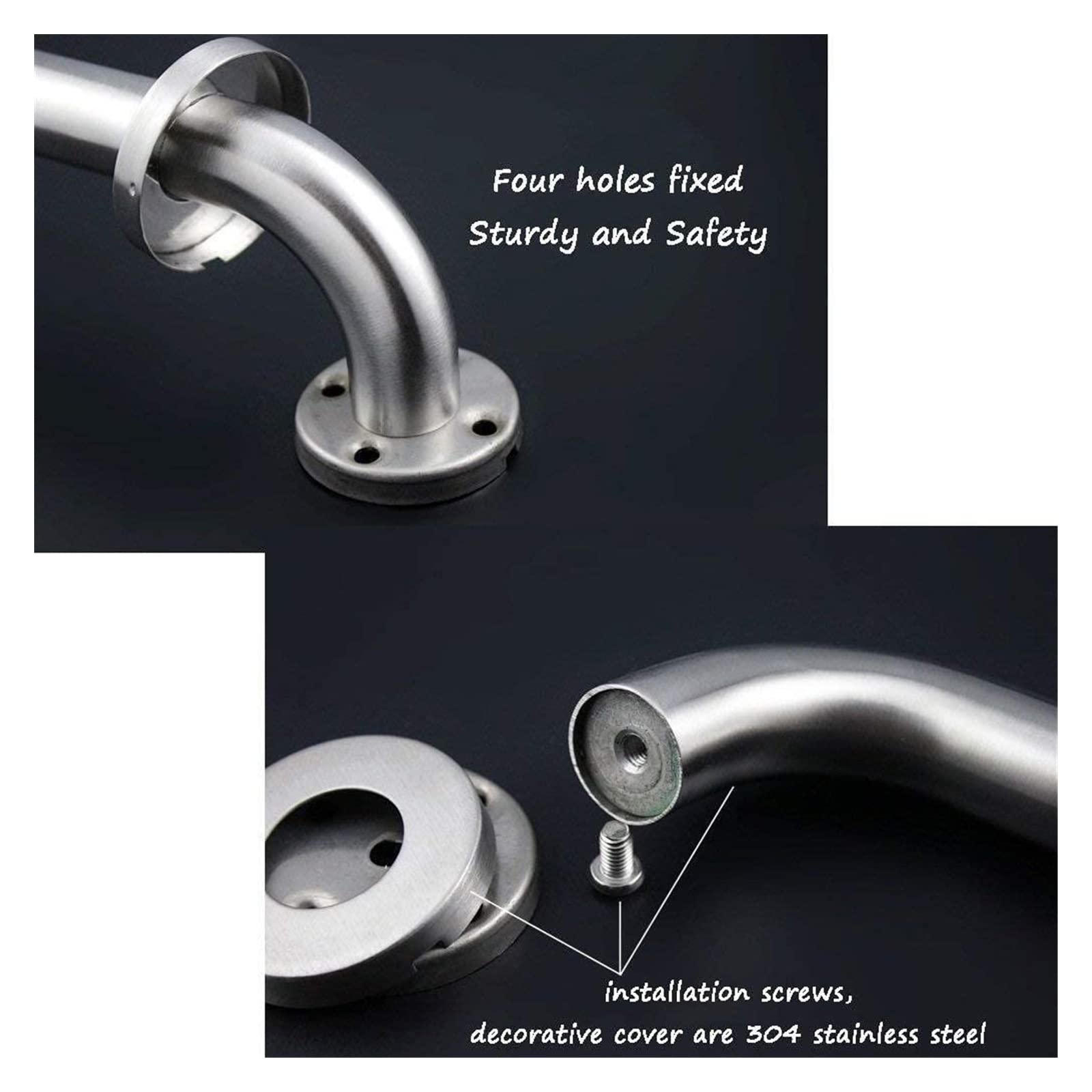 Barras de Apoyo de Seguridad de Acero Inoxidable para baño, Asas de Apoyo para Personas Mayores discapacitadas, pasamanos de Pared para bañera, Inodoro, Cocina, Escalera, antioxida
