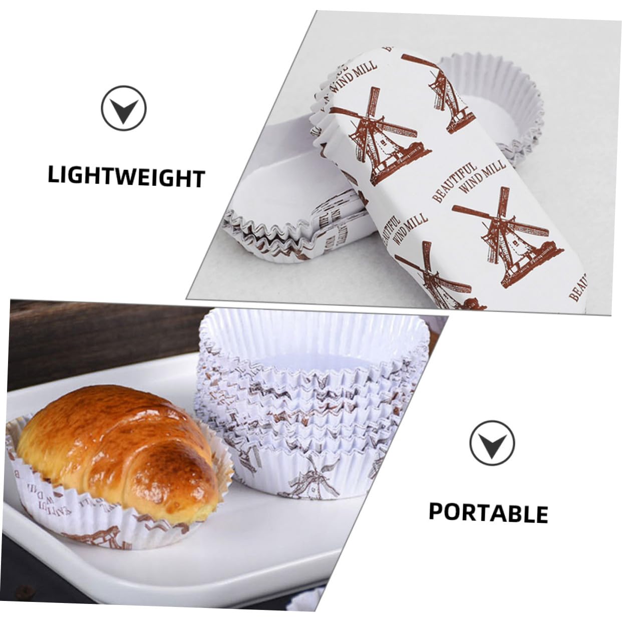 200 Stück Cupcake Backförmchen aus Hitzebeständigem Fettabweisendem Papier Stabile Muffinförmchen für Kuchen Muffins Snacks für Bäckerei Party und Dessertzubereitung