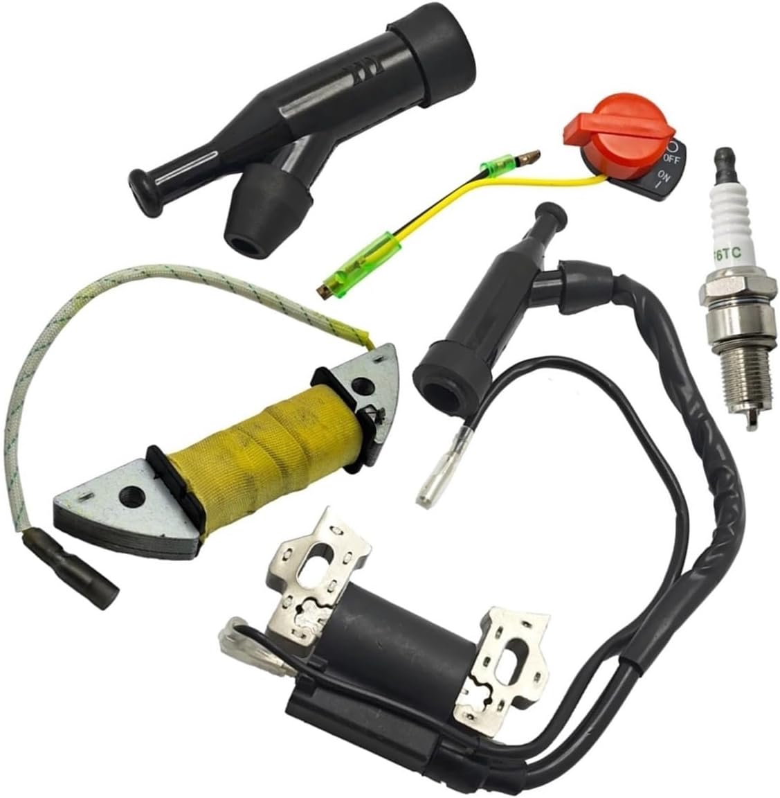 Ignition Charging Coil Fit For GX160 GX200 5.5HP 6.5HP GX 160 200 Spark Plug Lawnmower Engine Part