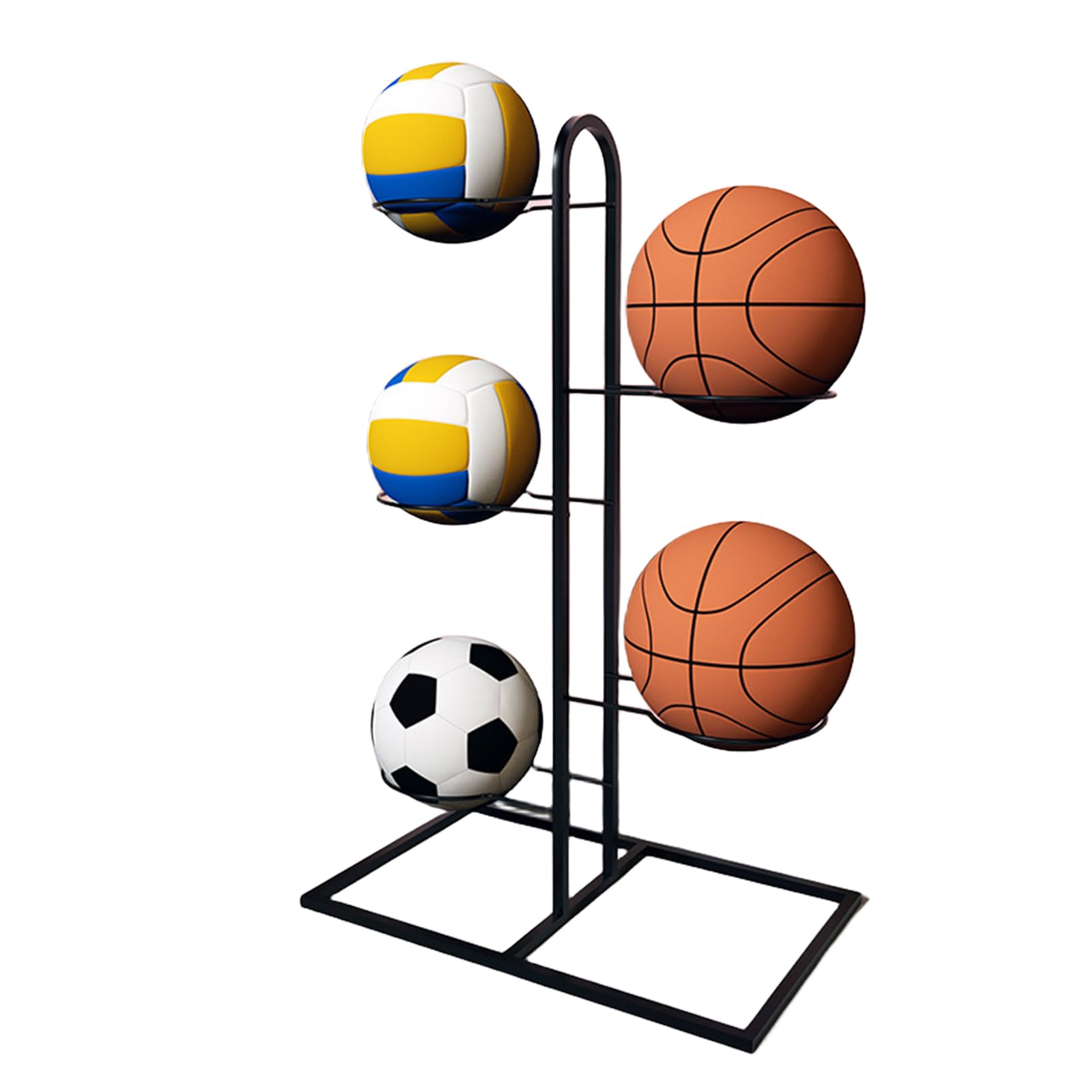 Rastrelliera Palloni Da Basket E Calcio - Supporto Verticale 3/4/5 Livelli Per Organizzare Sport - Foto 5