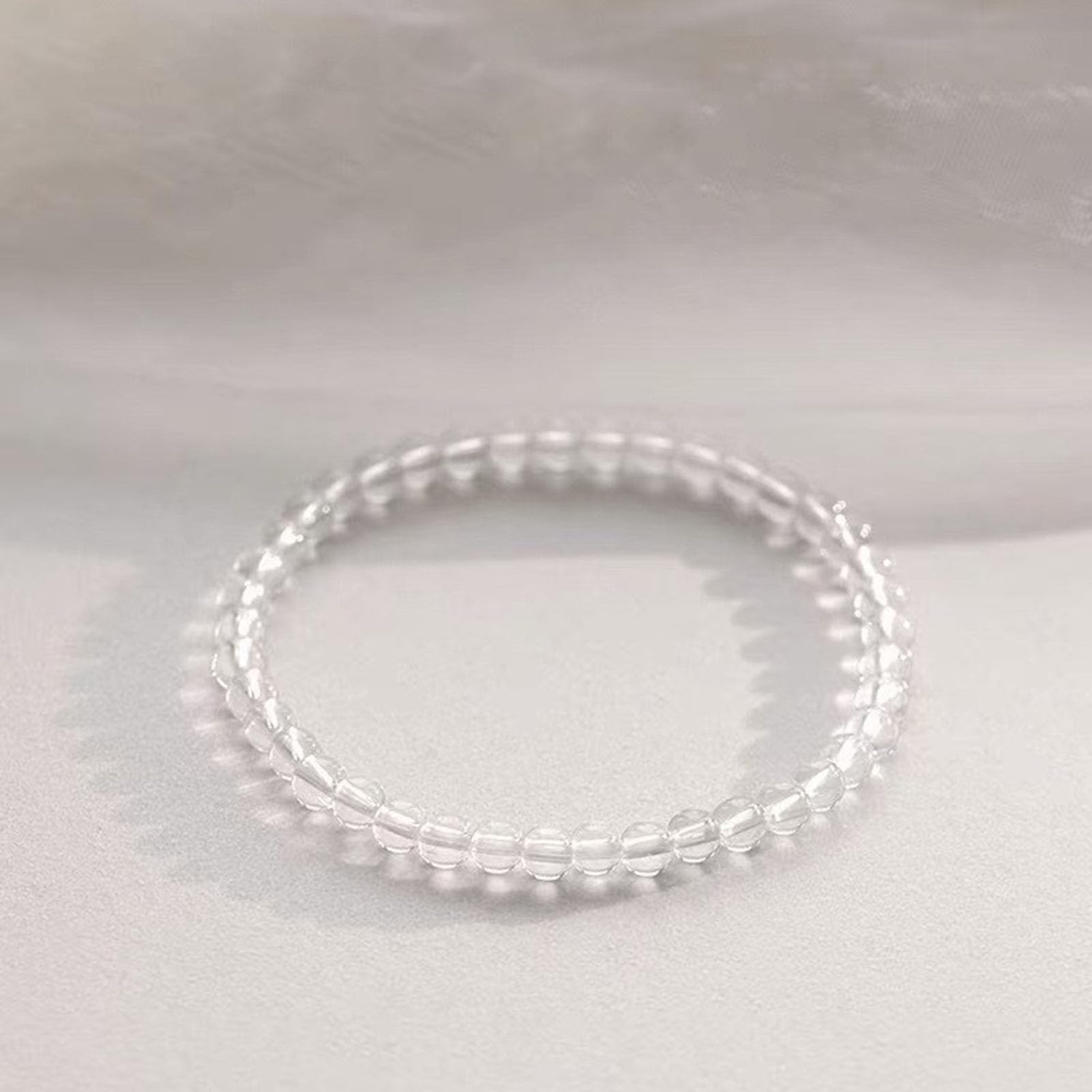 Pulsera de Cristal Transparente Blanco Natural con Piedras Preciosas elásticas Hecha a Mano, Cristal curativo, energía de Cuarzo, Chakras, joyería para Mujeres Hombres, cumpleaños,3a,10MM