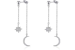 Celestial Moon and Star Space Jewelry Earrings