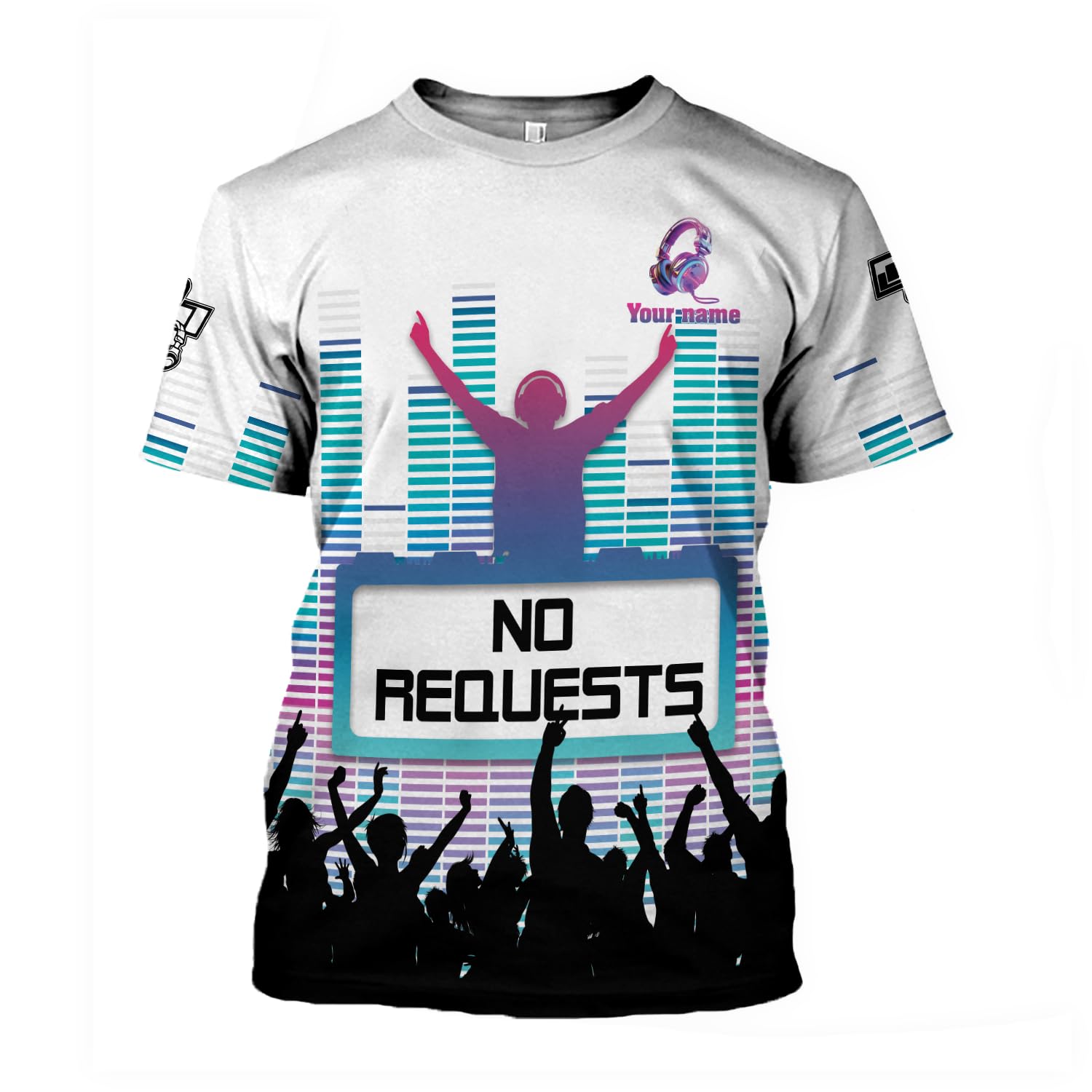 Short Sleeve Custom Name 3D Dj EDM Music Short Sleeve Tee Breathable Man Sports T Shirt Regular Men T Shirts for Everyday Gym Football