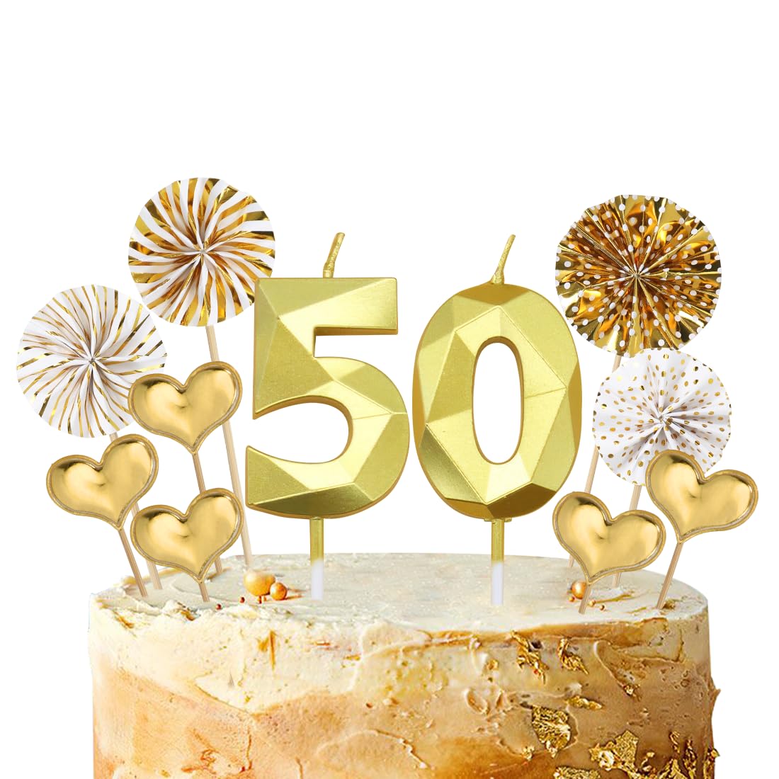 Bougies d'anniversaire 50 Ans pour Gâteau, Décoration Fête Homme Femme