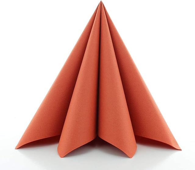 Sovie Linclass Airlaid serwetki terakota, 50 sztuk, serwetki jednorazowe, 40 x 40 cm, odporne na rozerwanie, chłonne i odporne na odkształcenia, serwetki na Boże Narodzenie