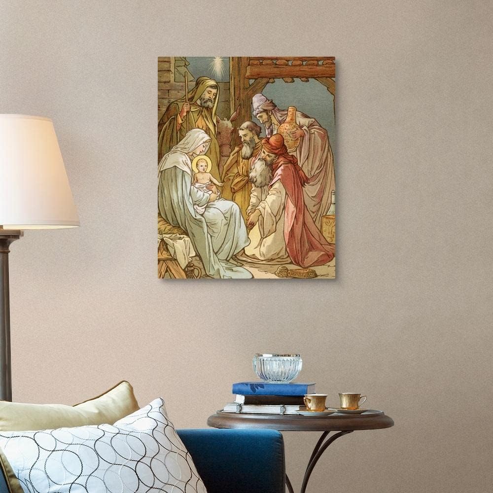 SYSMYXGS Paint by Numbers for Adults Beginner Easy Drawing DIY Oil Canvas Painting Kits with Brushes, Acrylic Pigment Arts Craft,Home Wall Decoration Gift — Nativity, by John Lawson