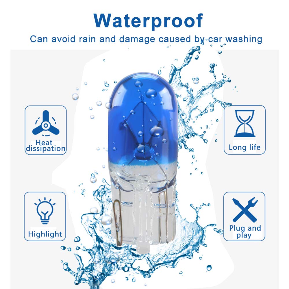 10 Lampadine T10 W5W Rosse - Sostituzione Per Luci Auto 194, 168, 501, Cruscotto, Stop