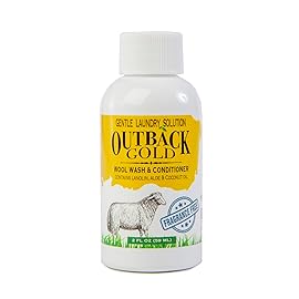 Outback Gold Wool Wash, 2 oz, Fragrance Free, Natural Plant Based Liquid Laundry Detergent, Perfect for Wool, Cashmere, Silk, Sheepskin, Baby Items, Mild, Neutral pH, Made in USA