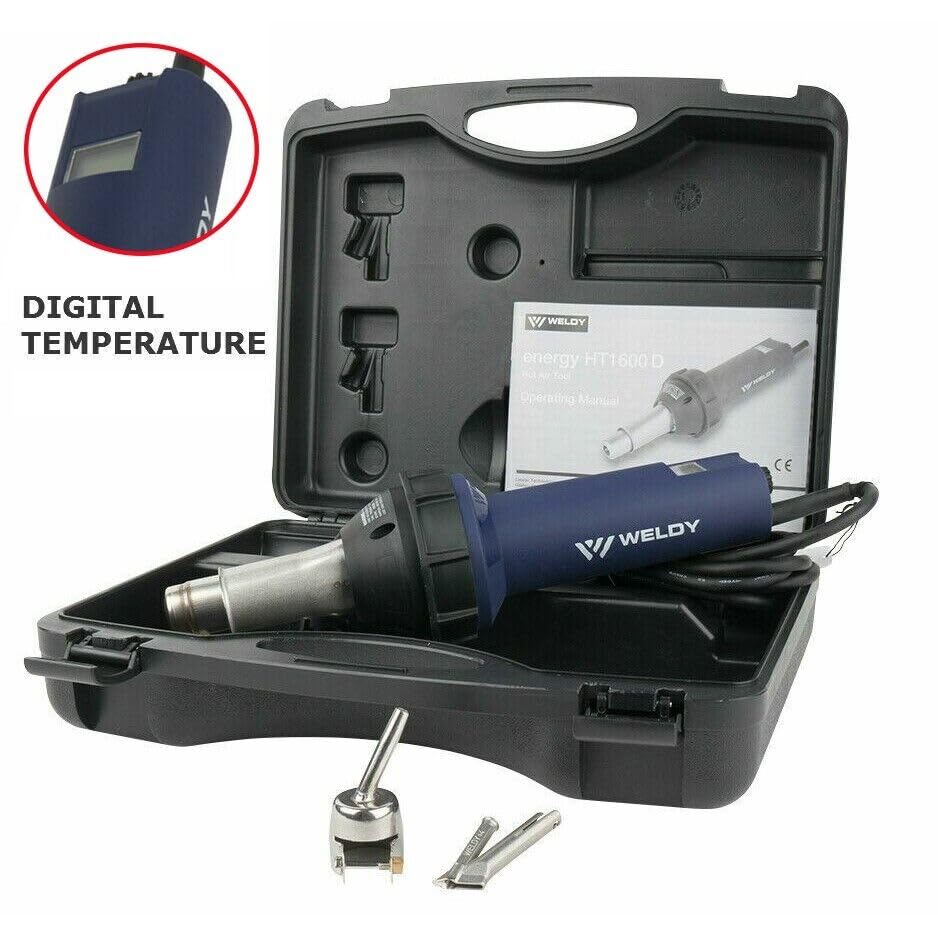 120V / 230V 1600W HT1600D Digital Heat Gun Hot Air Tool, Plastic Welding Kit (230V-EU)