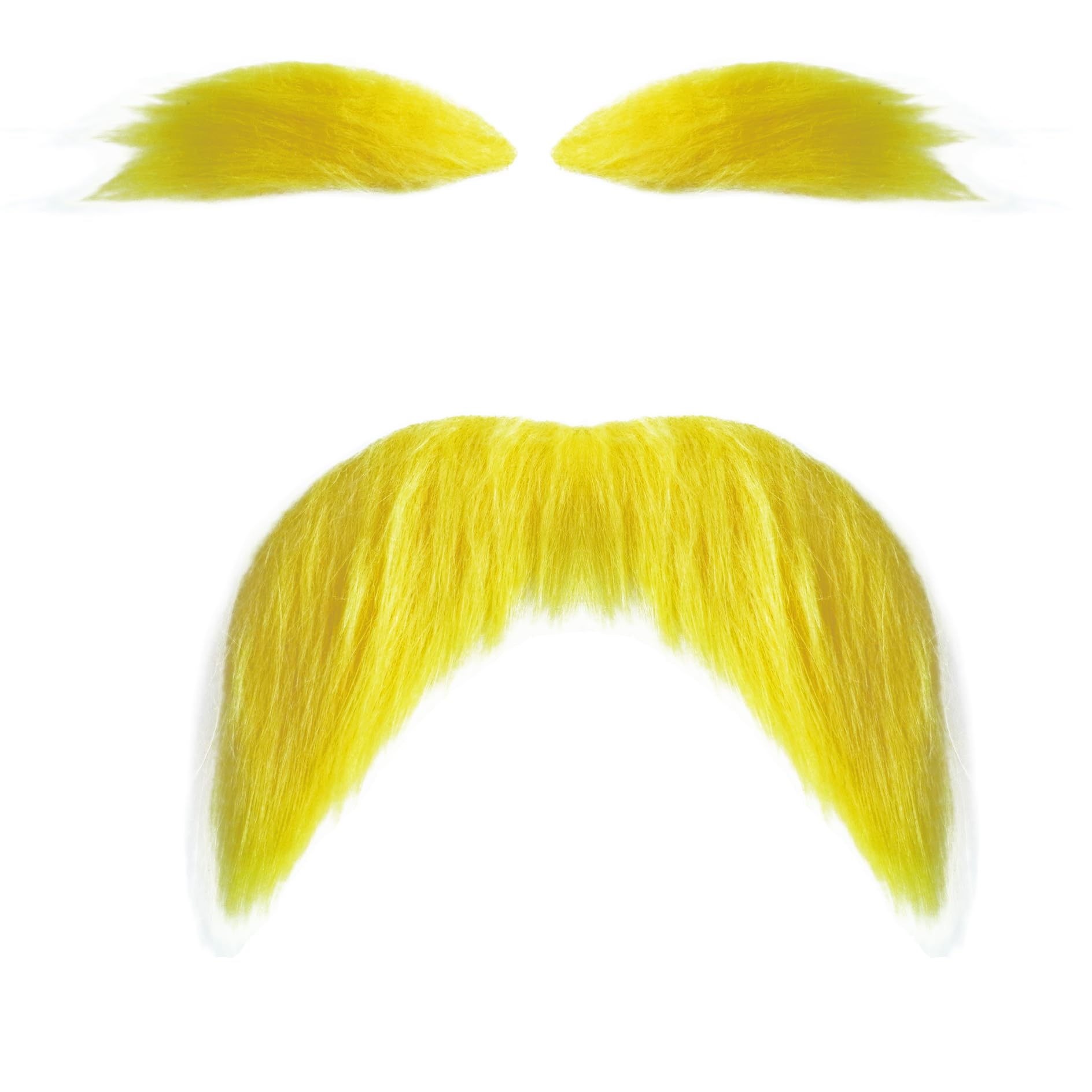 Winrola Unisex Yellow Adult Mustache And Eyebrows Fake Beard For Men Women Cosplay Halloween Costume Accessories Funny Party Favor, Large