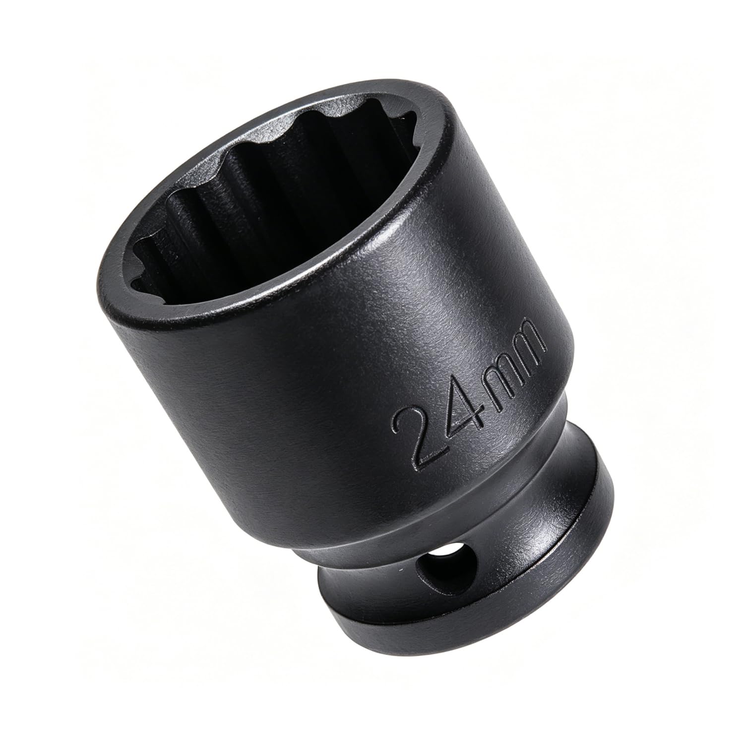 Juttzzei 1/2 Inch Drive 24mm Impact Socket 12-Point, Premium Cr-MO Steel 24mm Shallow Impact Socket Nut Driver Wrench for Auto Repair