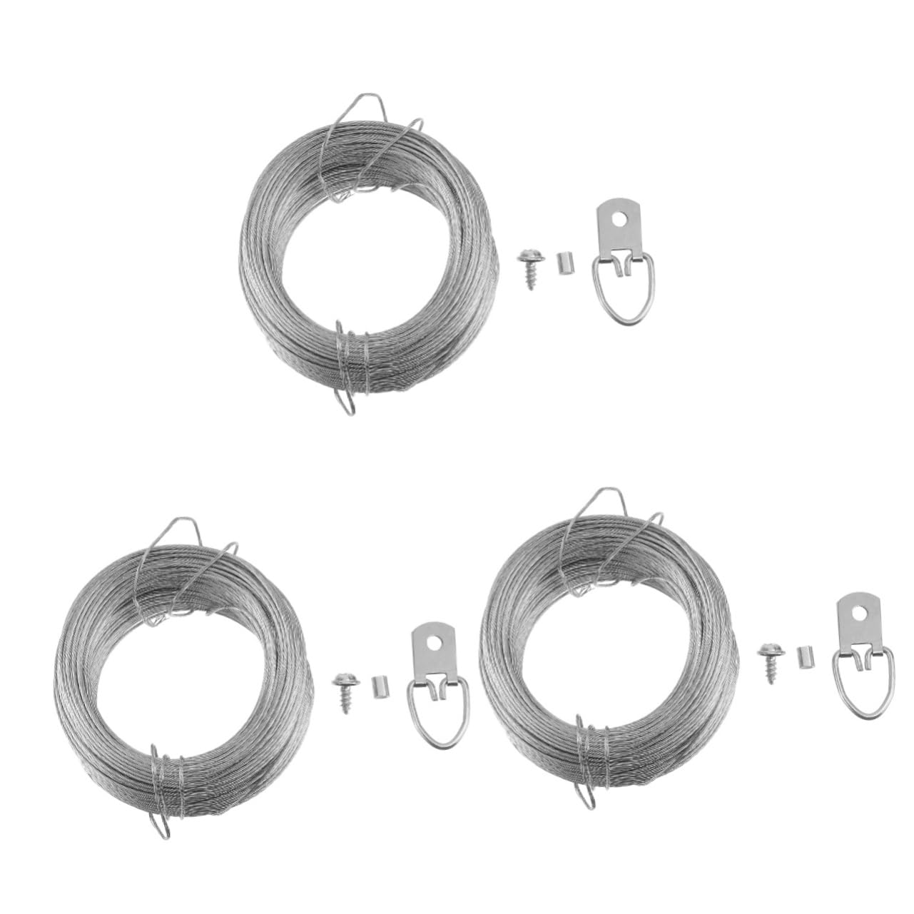 Kit de suspension pour cadres photos pratique avec anneaux robustes et câble de suspension