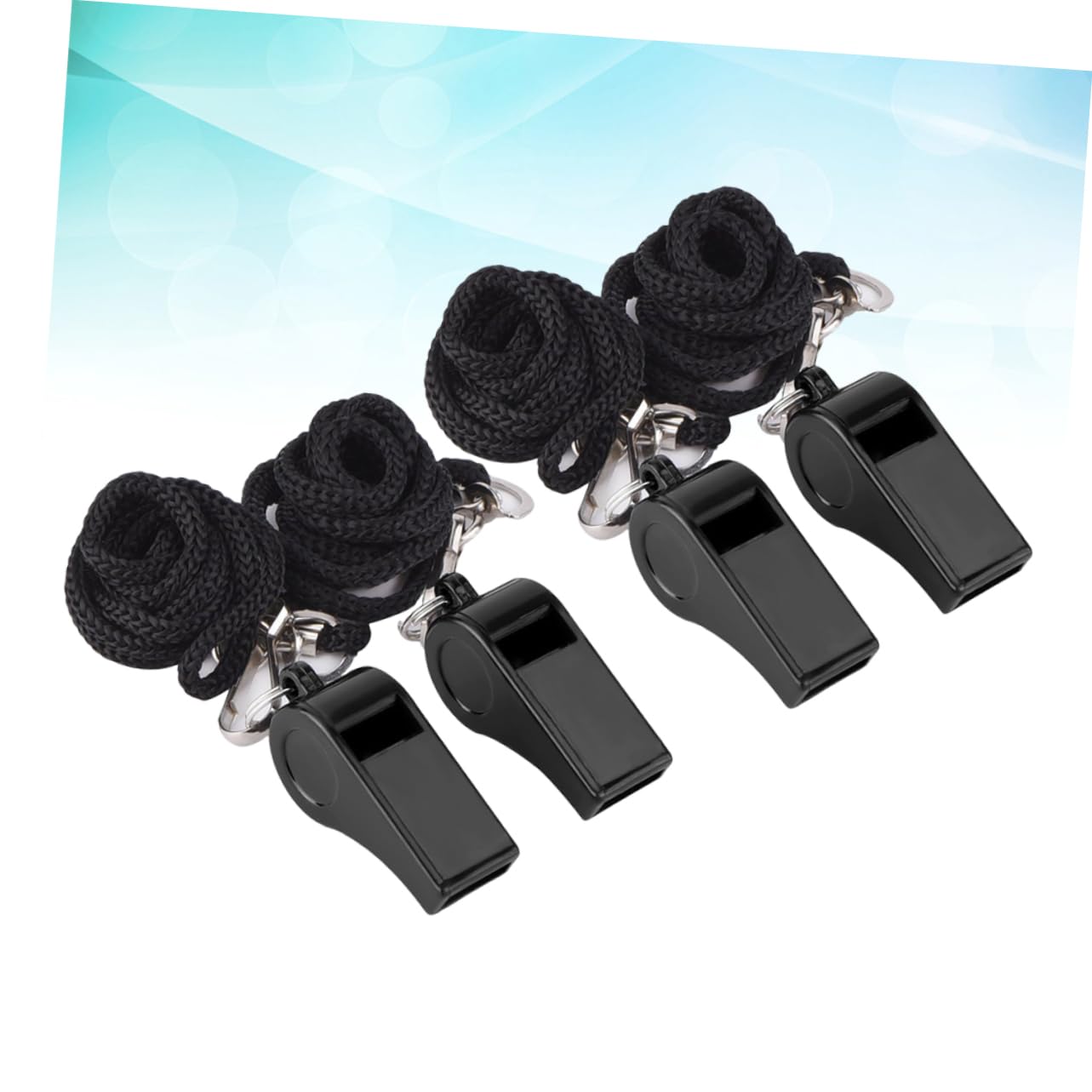 Toddmomy 4Pcs Portable Survival Whistles with Lanyard for Aid Emergency Situations Black Whistles for Referees and Outdoor Activities