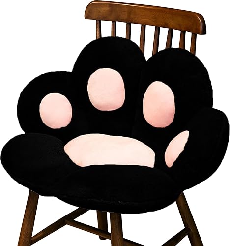 Cojín de asiento negro con diseño de pata de gato, 27.56 x 23.62 pulgadas, cojín de asiento para sofá de sala de estar, sillas de dormitorio, sillas disponible en Yaxa Colombia