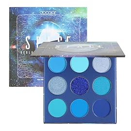 docolor Eyeshadow Palette 9 Colors Blue Eyeshadow Gemstone Shadow Palette Highly Pigmented Mattes Shimmers Smokey Glitter Cream Colorful Powder Blendable Long Lasting Waterproof Makeup Palette