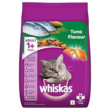 Whiskas Adult (+1 year) Dry Cat Food Food, Tuna Flavour, 1.2kg Pack