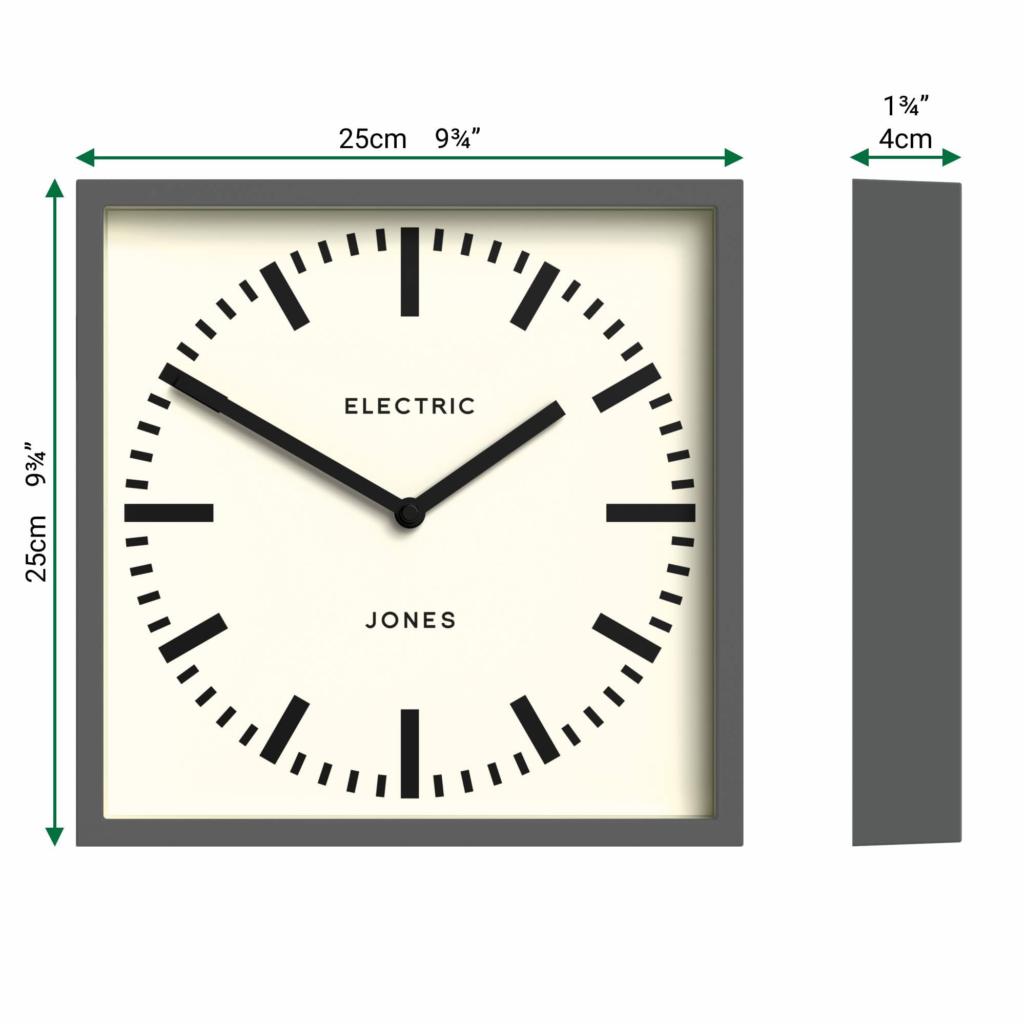 Amazon.co.jp: JONES CLOCKS ボックス鉄道壁掛け時計 | スクエア