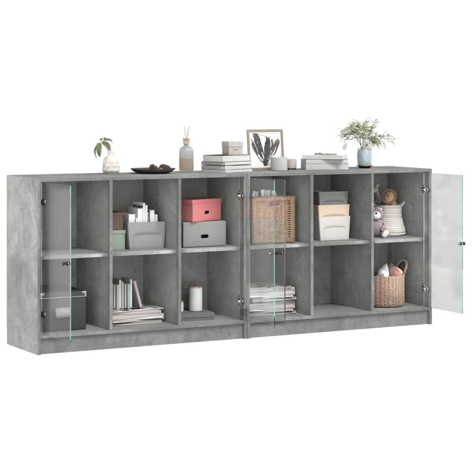 Gecheer Librería con puertas, armario librería, estantería con puertas, librería moderna, librería vitrina, vitrina, vitrina salón, vitrina salón, armario vitrina, vitrina sala, vitrina vitrina,