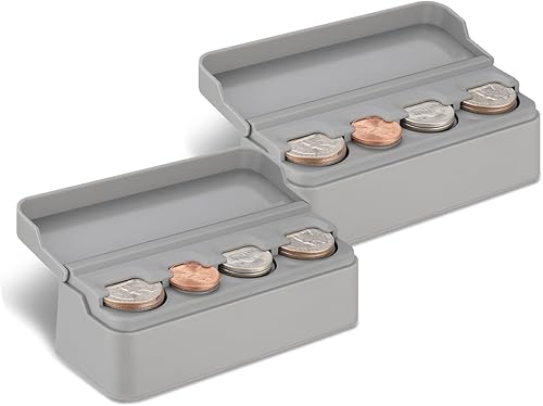 SINGARO Soporte para monedas para automóvil, organizador de cambio de monedas compatible con monedas de diferentes tamaños, soporte montado en el