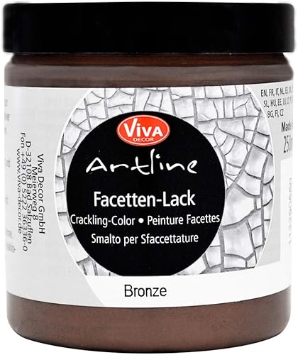 Viva Decor Pintura FACET (bronce, 8,45 fl oz) 8.5 fl oz Pintura crackle a base de agua para efectos vintage y antiguos, opciones de color