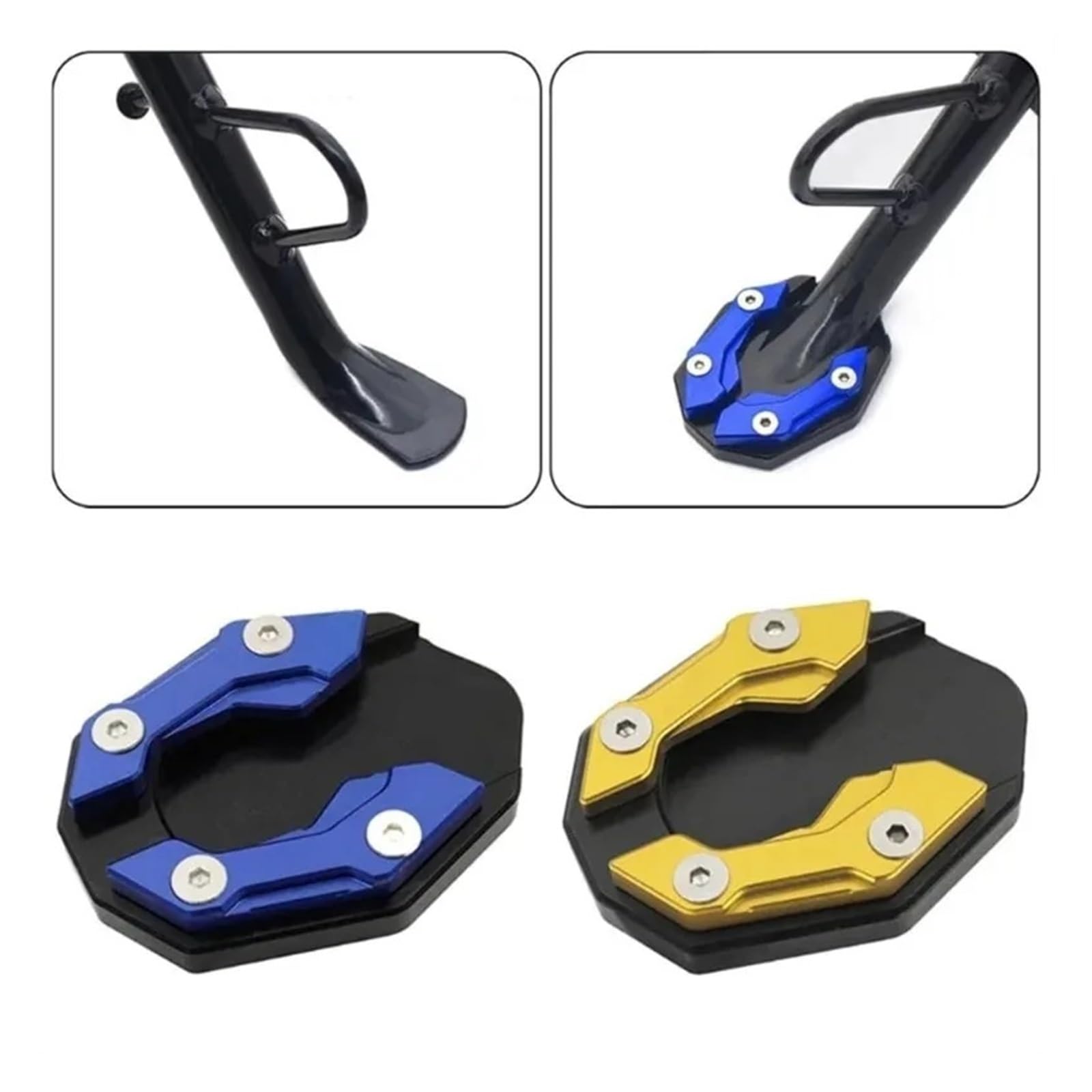 Béquille de moto Extension béquille vélo pour moto support latéral coussinet pied