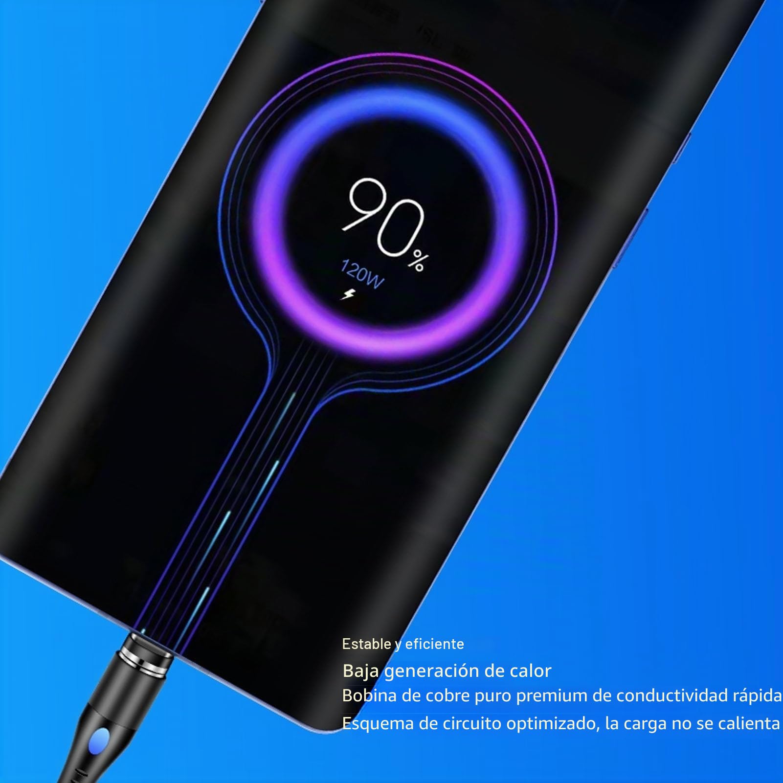 Receptor de carga inalámbrico magnético tipo C 120 W, carga rápida para teléfonos inteligentes