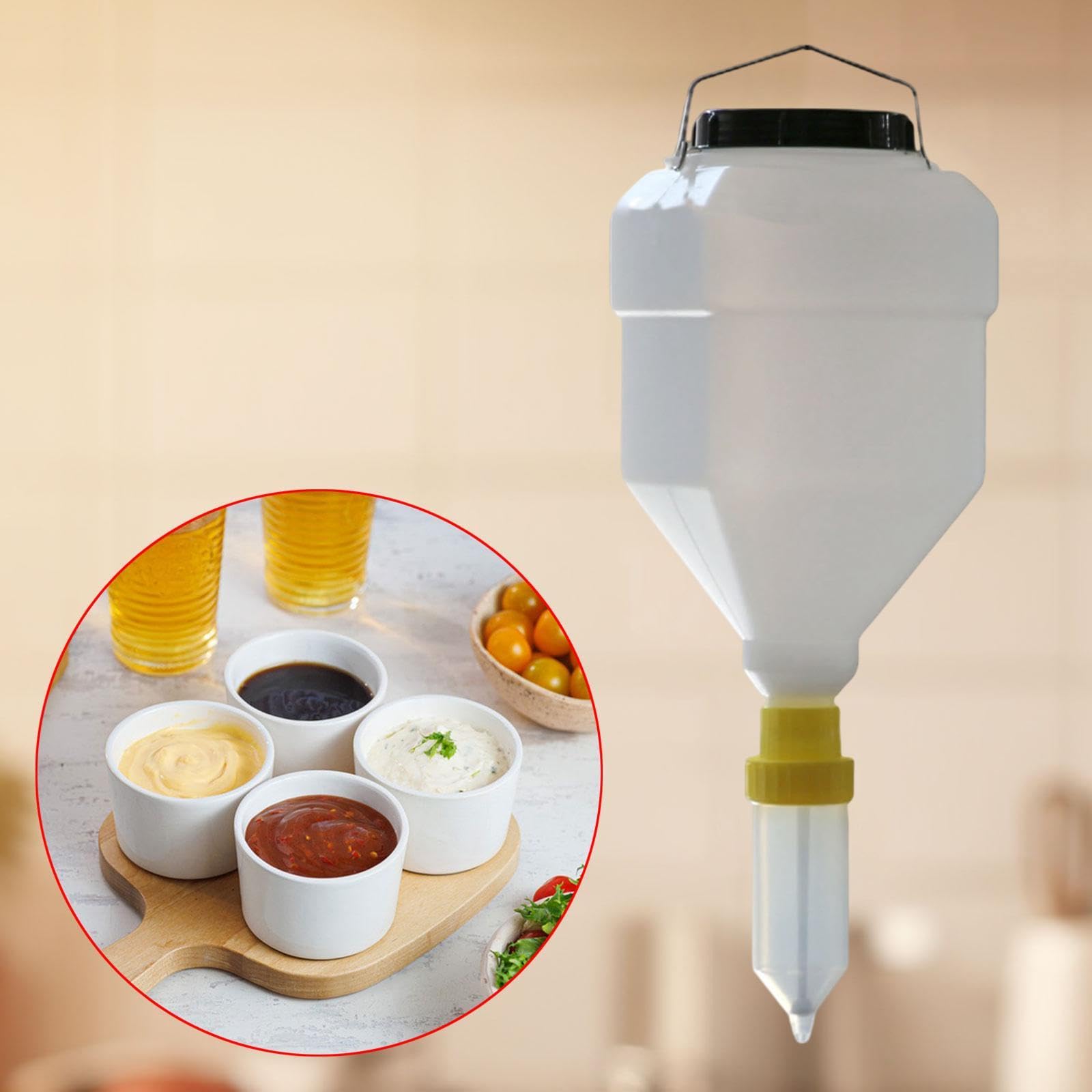 perfk Bottiglia per condimenti con dispenser di, bottiglia per condimento per insalata, bottiglia da spremere per sospesa 5 l per sciroppo da, Giallo